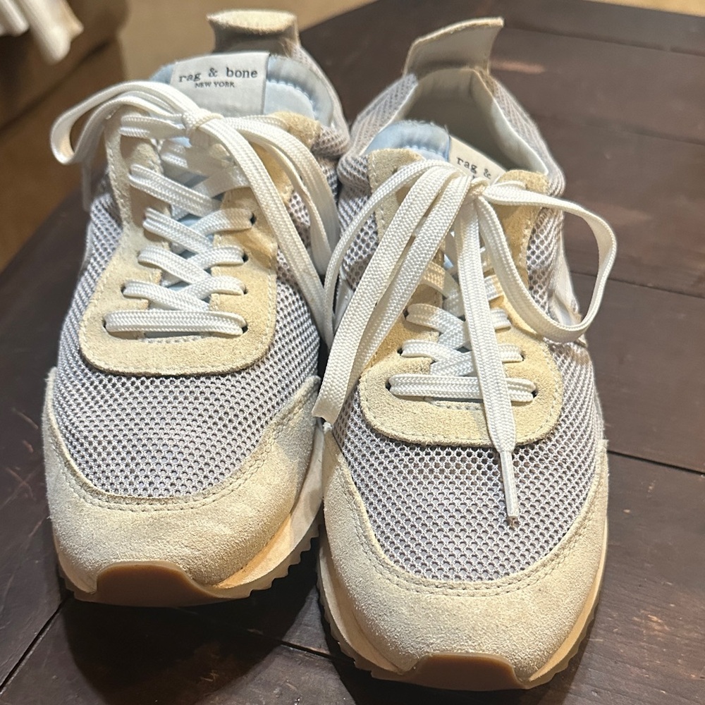 Rag & Bone Gray and Cream Mesh Sneakers